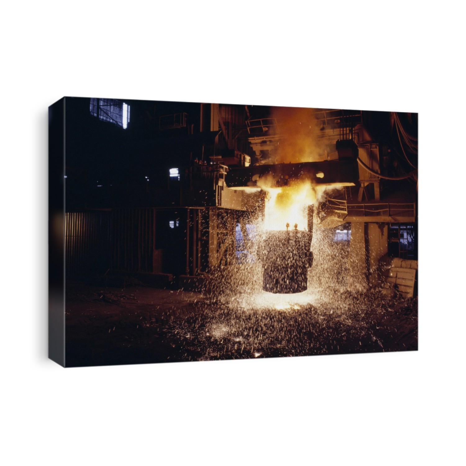 Steel casting in a blast furnace in Terni, Umbria, Italy.